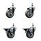 Service Caster 35 Inch Gray Polyurethane 12 Inch Threaded Stem Caster Set 2 Brakes SCC SCC-TS20S3514-PPUB-121315-2-PLB-2 - alternate 1